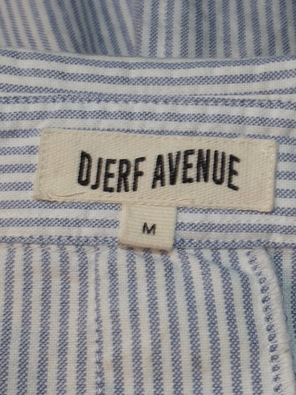 DJERF AVENUE Blouse, M, Breezy Shorter, Blue stripe, Long sleeve, Pocket,Organic - Picture 10 of 13